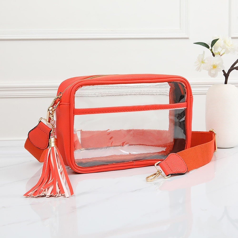 Clear Stadium Bag- Orange