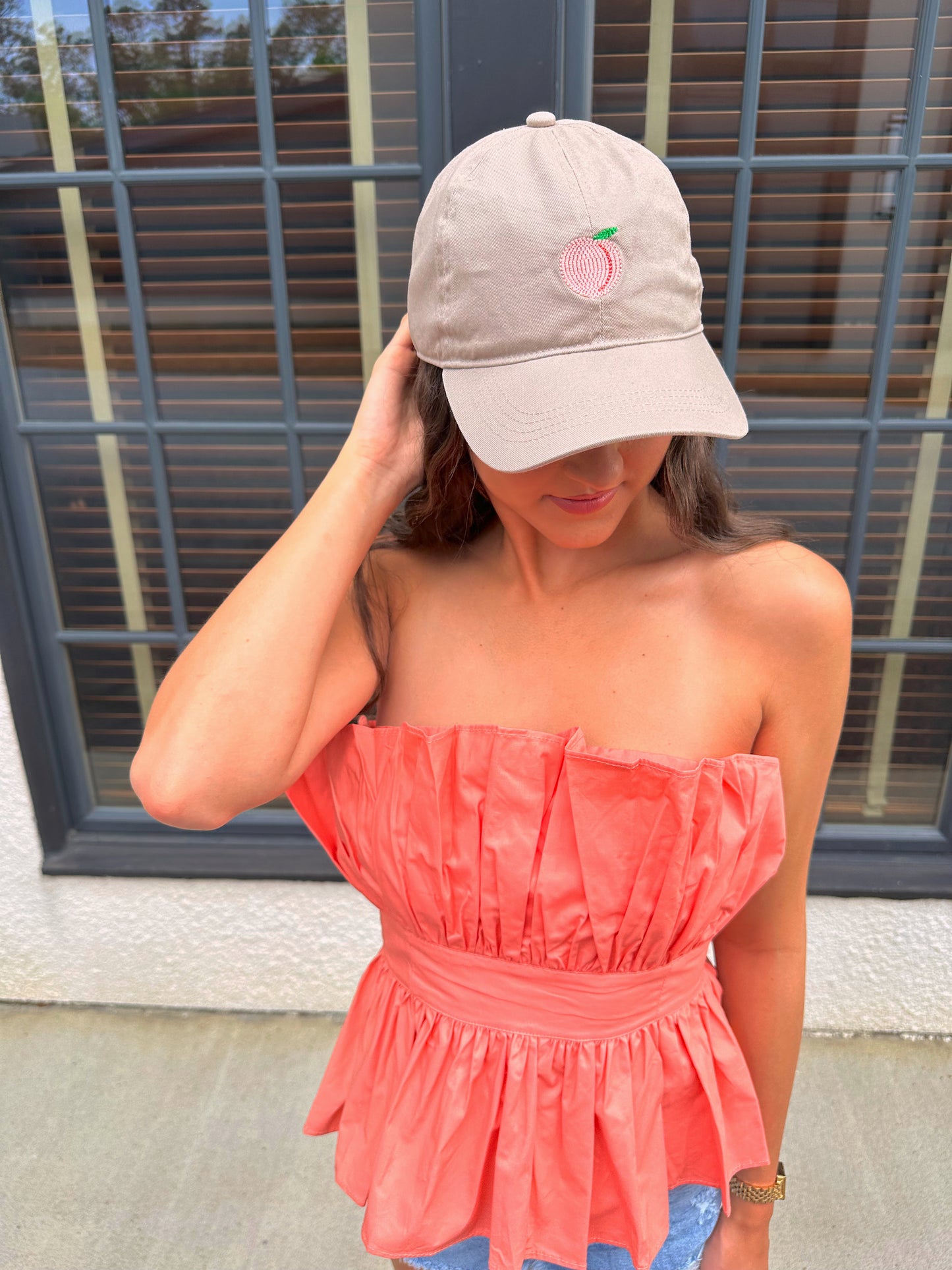 Taupe Peach Hat