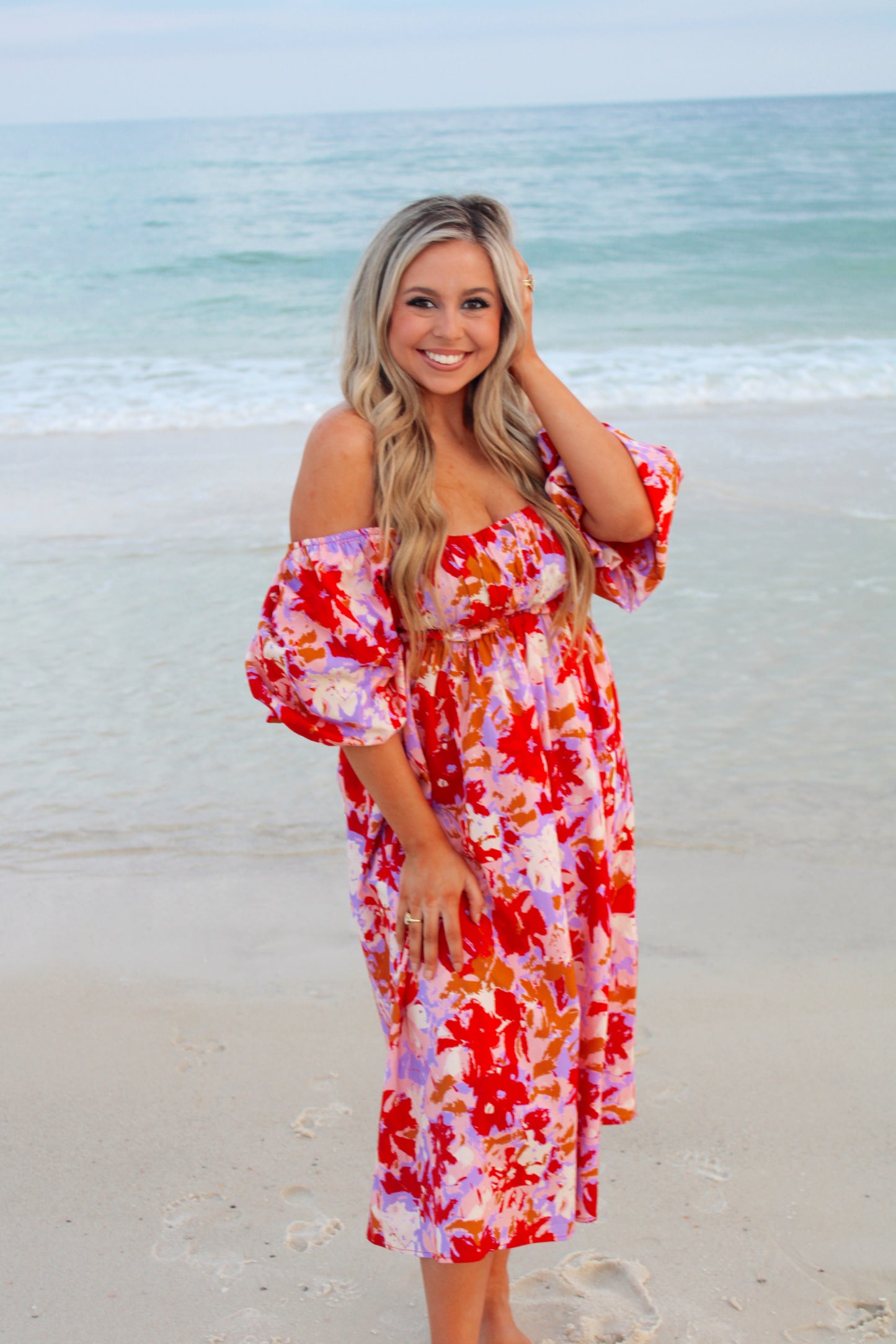 June Puff Sleeve Midi Dress