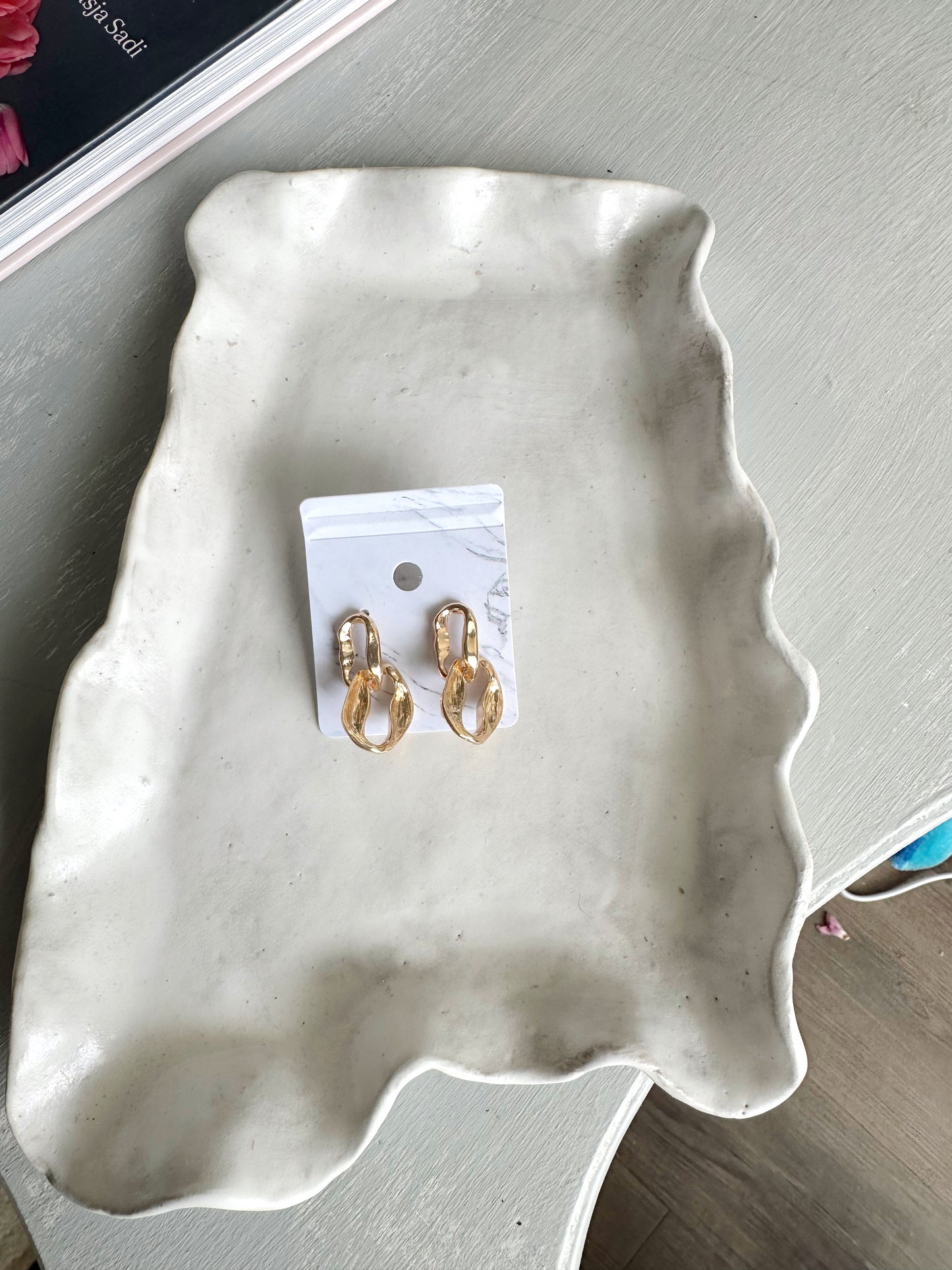 Gold Double Chunky Earrings