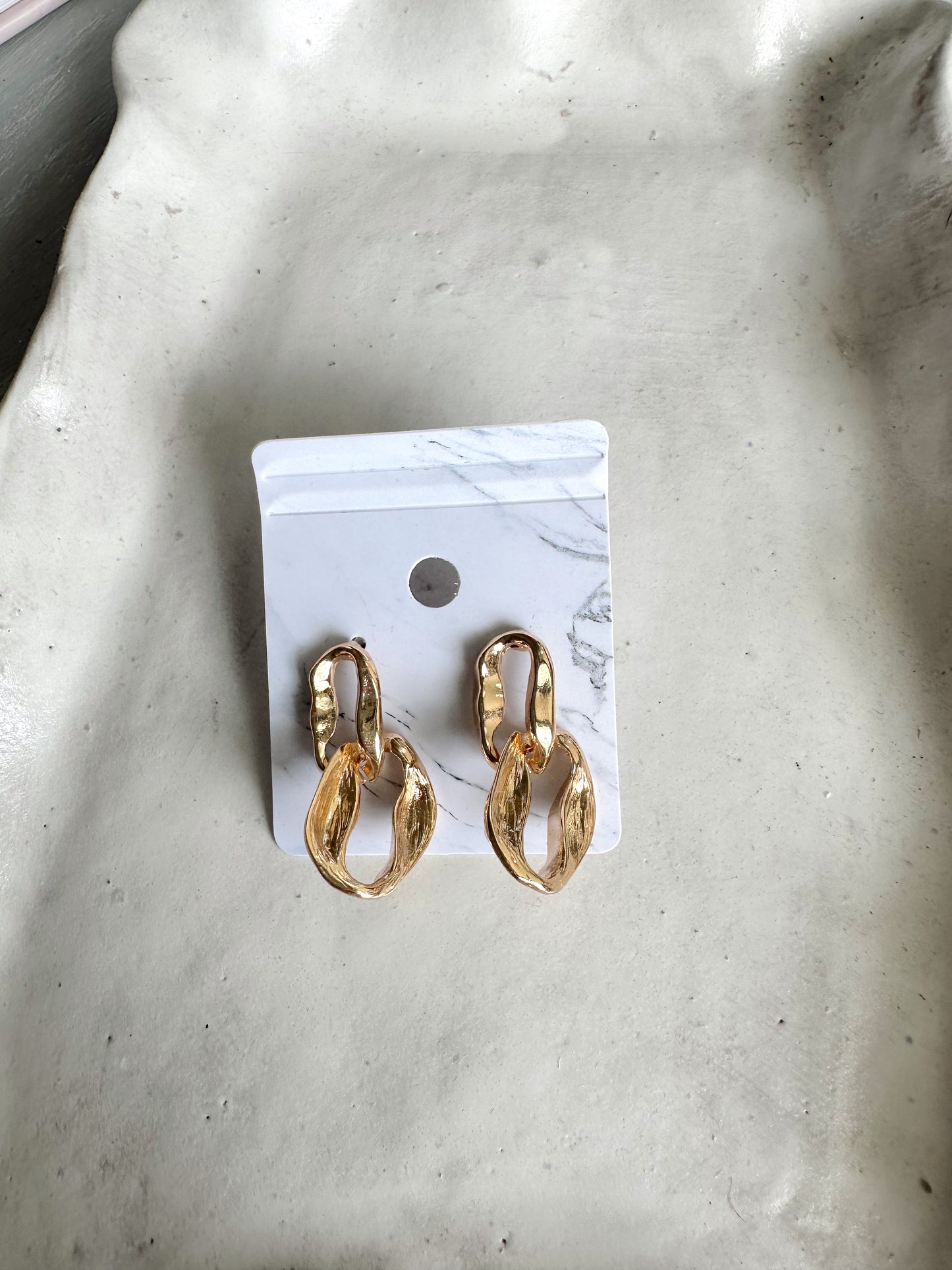 Gold Double Chunky Earrings