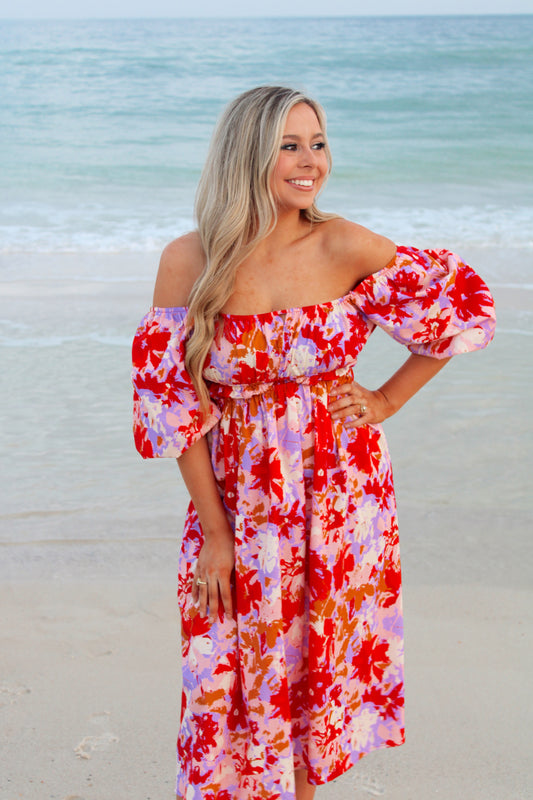 June Puff Sleeve Midi Dress