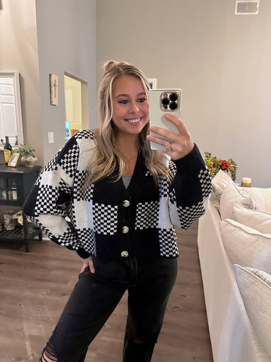 Cropped Plaid Sweater