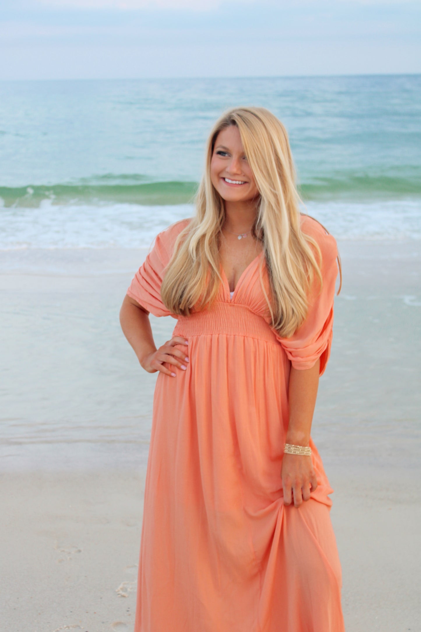 Maxi Sundress- Peach