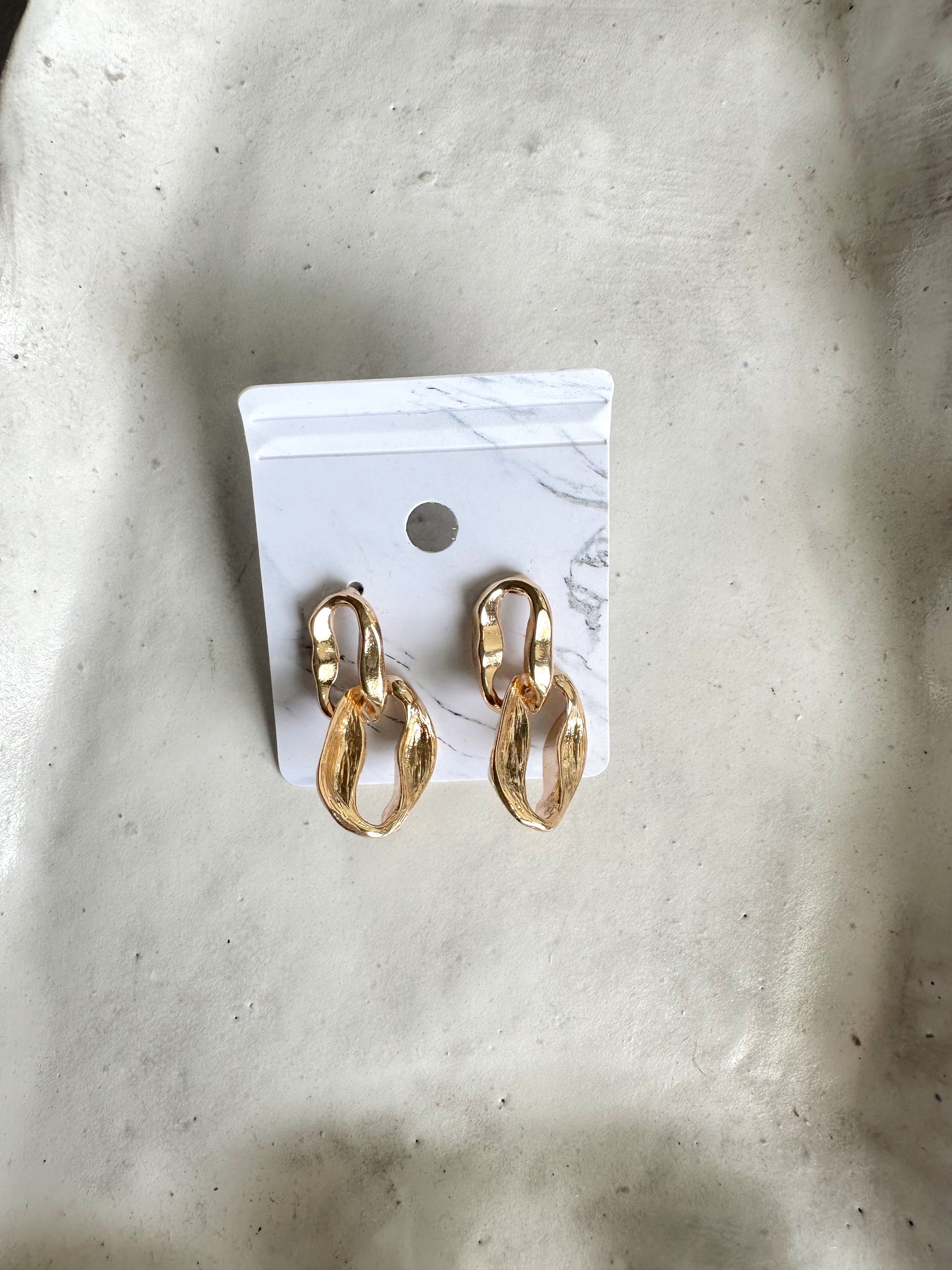 Gold Double Chunky Earrings