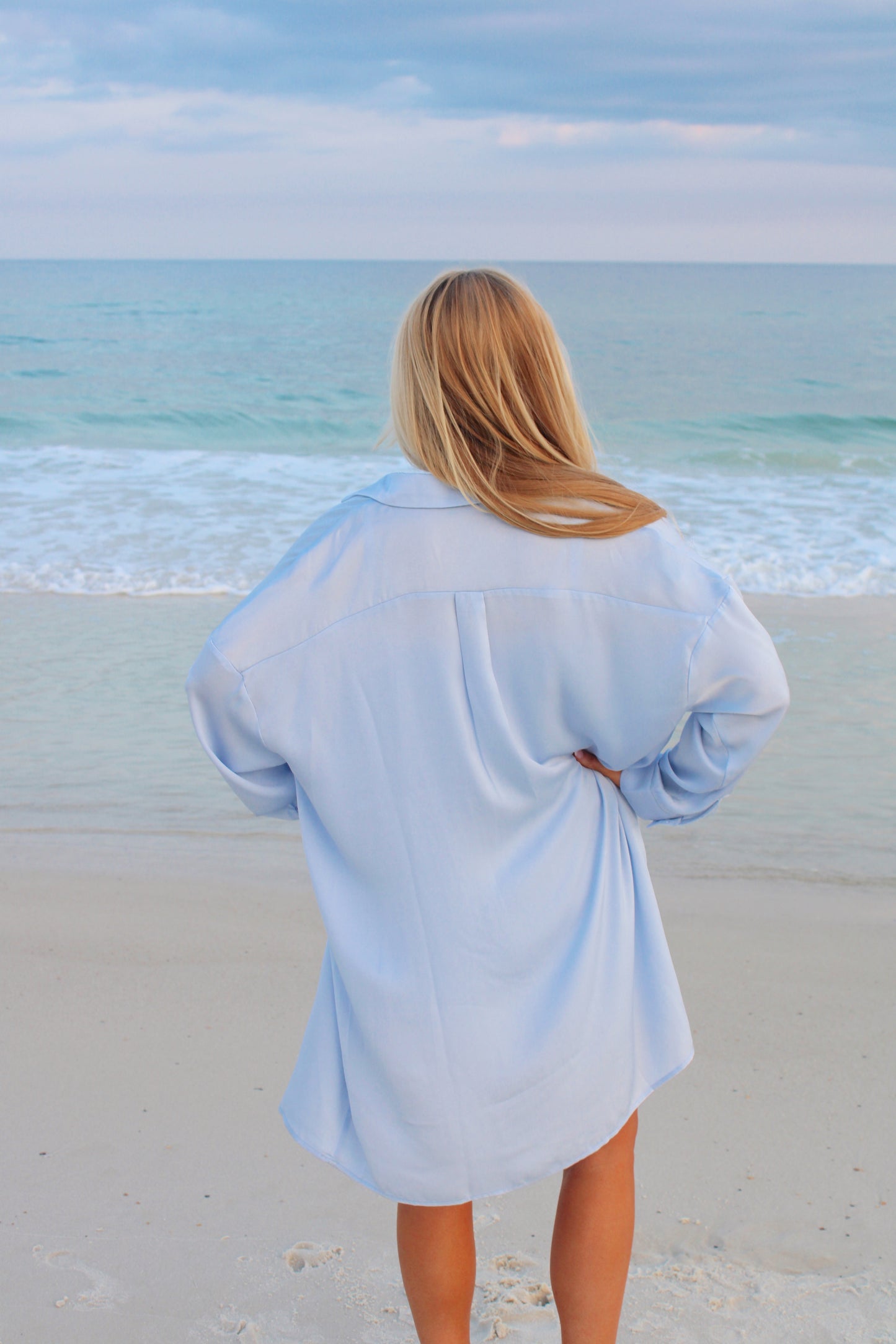 Collared Shirt Slip Dress Set