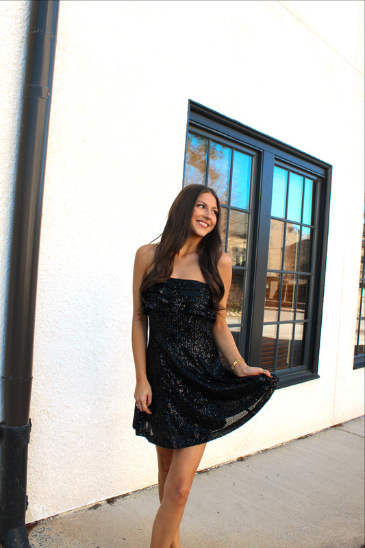 Little Black Sequin Dress