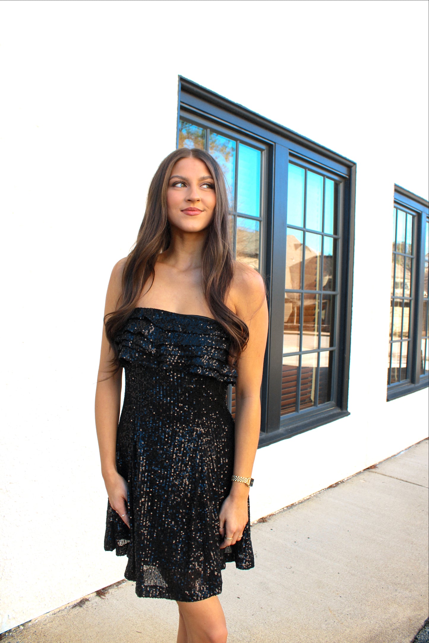 Little Black Sequin Dress