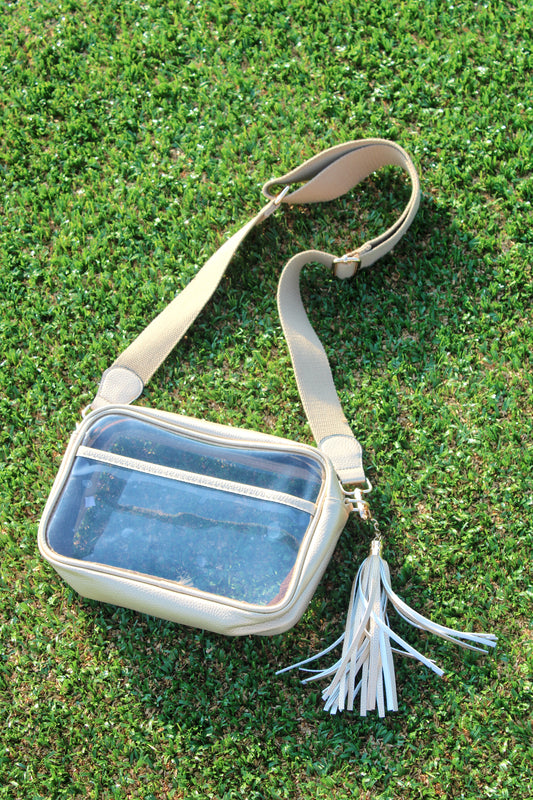 Clear Stadium Bag- Gold