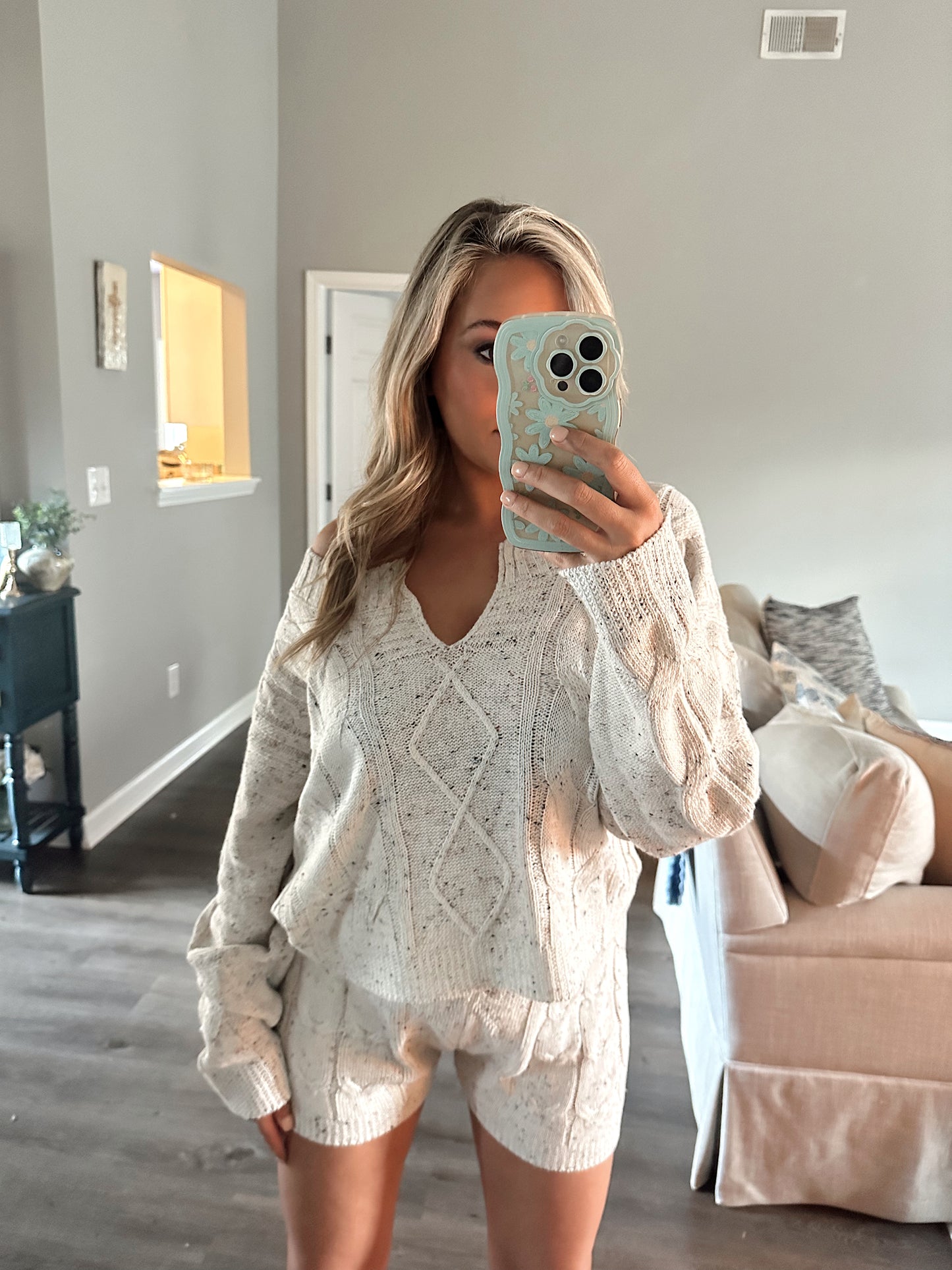 Oatmeal Knit Loungewear Set