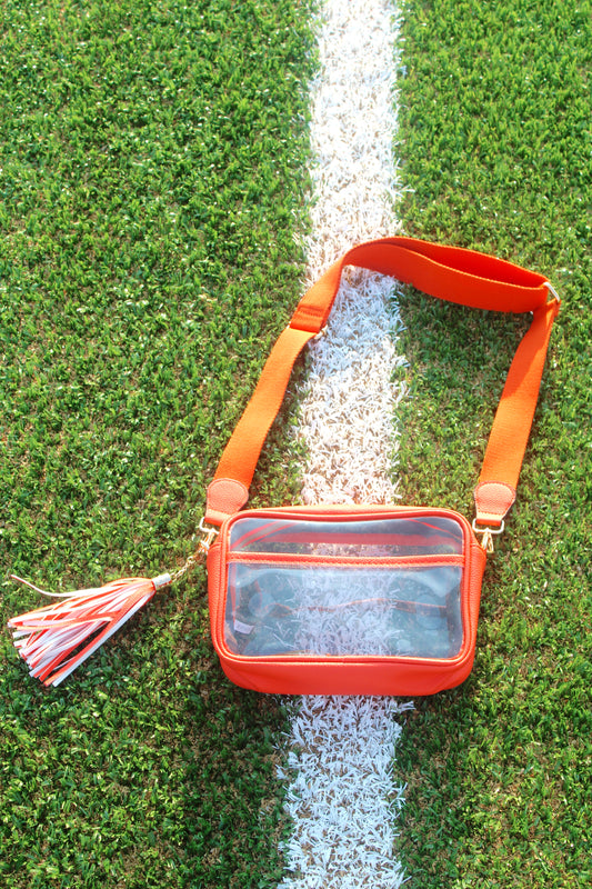 Clear Stadium Bag- Orange