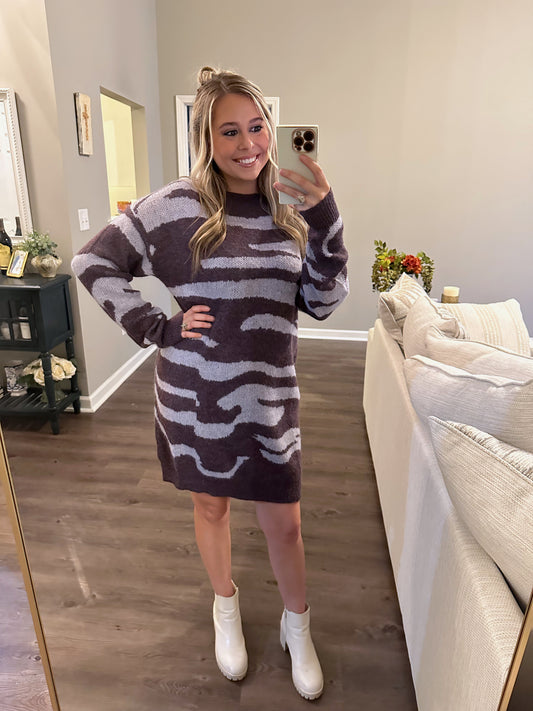 Zebra print Sweater Dress