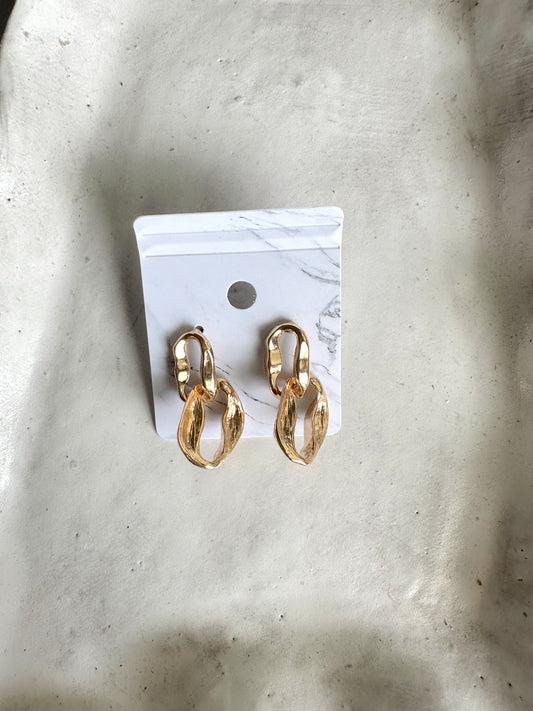 Gold Double Chunky Earrings