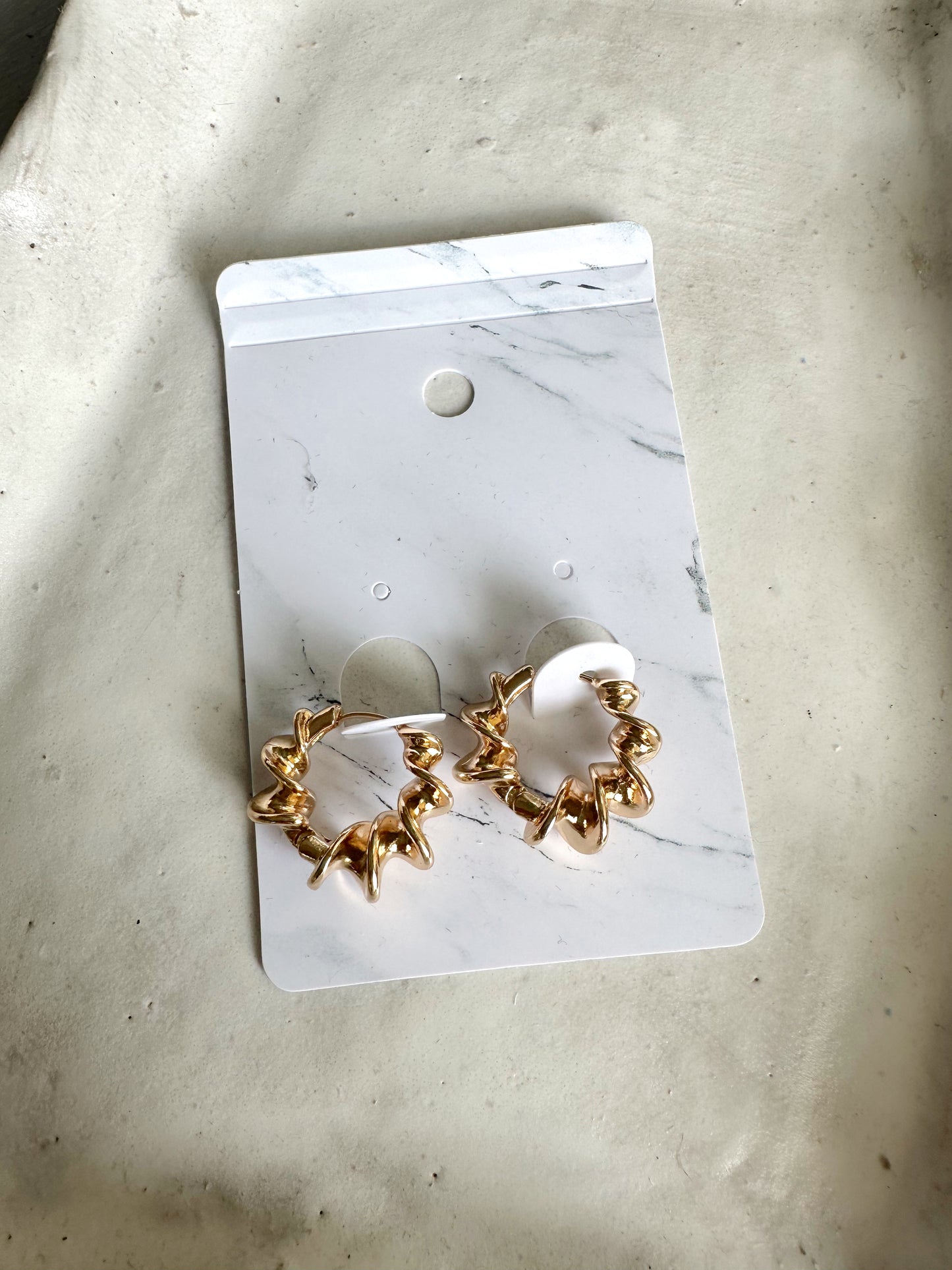 Gold Twisted Hoop Earrings