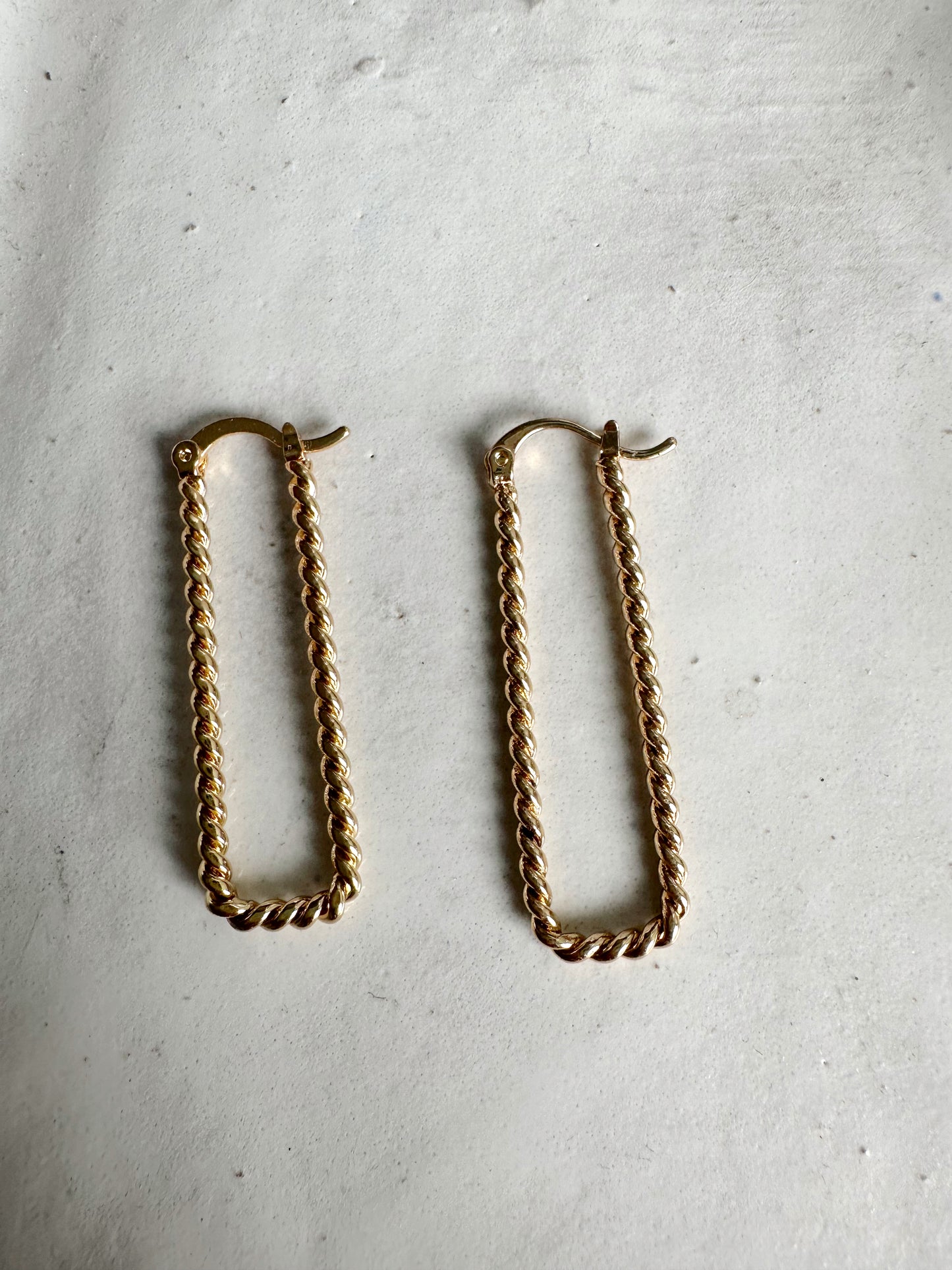 Gold Rectangle Hoop Earrings